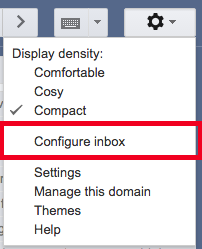 gmail configure inbox